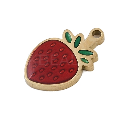304 Stainless Steel Enamel Charms STAS-I338-01G-05-1