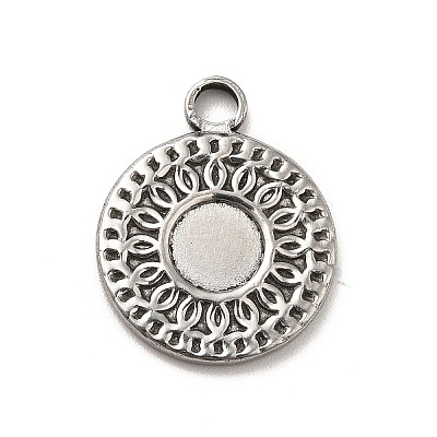 Tarnish Resistant 304 Stainless Steel Pendant Cabochon Settings STAS-I694-02P-1