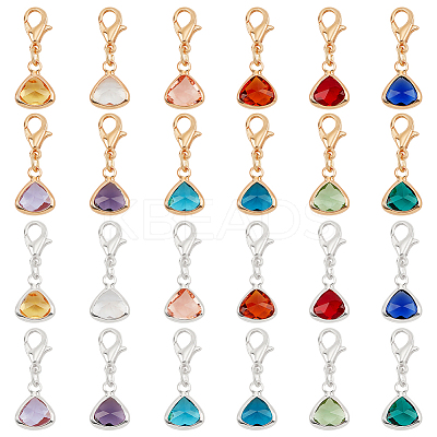 2 Sets 2 Colors Triangle Glass Pendant Decorations FIND-PH0010-11-1