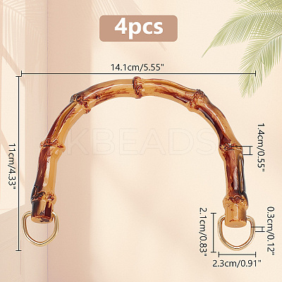 Arch Plastic Imitation Bamboo Bag Handles FIND-WH0139-194-1