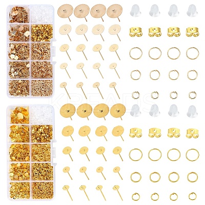 DIY Iron Stud Earring & Ear Nuts & Jump Rings Jewelry Making Findings Kits DIY-YW0010-57-1