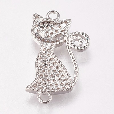 Brass Micro Pave Cubic Alloy Kitten Links Connectors ZIRC-A009-43P-1