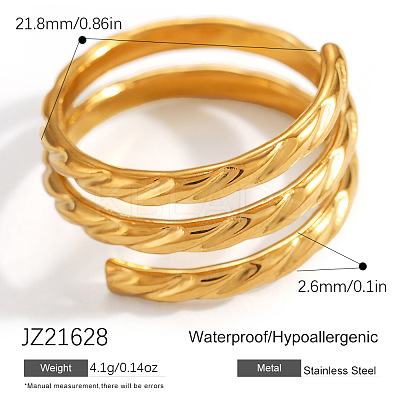 304 Stainless Steel Cuff Open Rings WGFDBBC-03-1