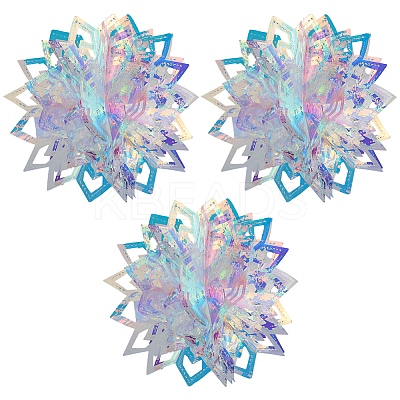 PET Snowflake Pendant Decorations AJEW-WH20020-014B-1