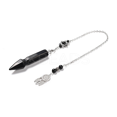 Natural Obsidian Pointed Dowsing Pendulums G-I322-01P-04-1