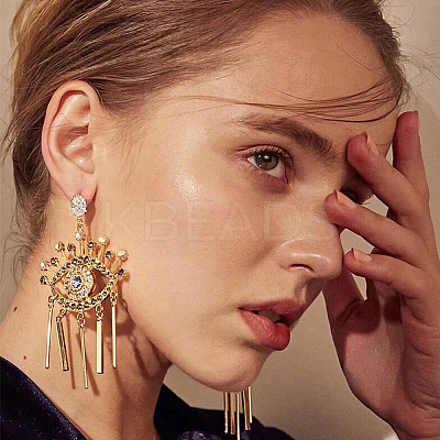 10Pcs Brass Clear Cubic Zirconia Stud Earring Findings KK-BC0008-76-1