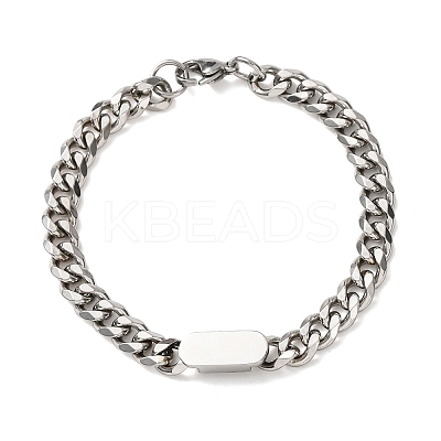 667 Stainless Steel Oval Link Bracelets BJEW-F529-11P-1