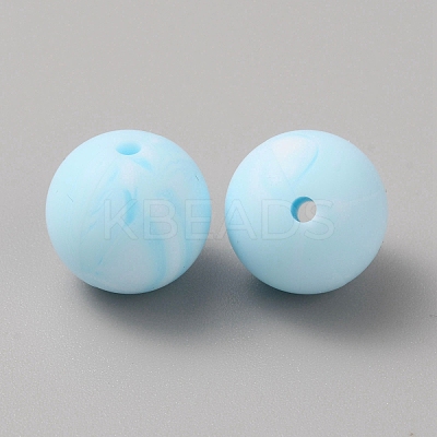 Round Food Grade Eco-Friendly Silicone Focal Beads SIL-TAC0013-07B-1