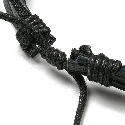 5Pcs 5 Style Adjustable Braided Imitation Leather Cord Bracelet Set with Waxed Cord for Men BJEW-F458-14-1