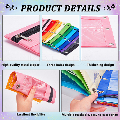 12Pcs 12 Colors Oxford Fabric Pen Bag AJEW-FG0005-16-1