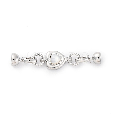 Brass & Black Lip Shell & Epoxy Resin Fold Over Clasps KK-P291-22P-1