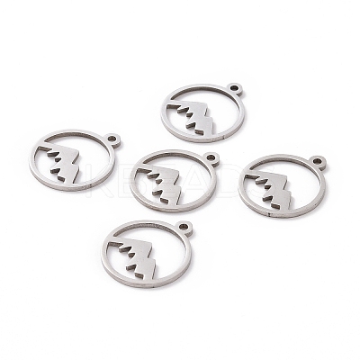 Non-Tarnish 201 Stainless Steel Laser Cut Pendants X-STAS-S105-T901-1S-1