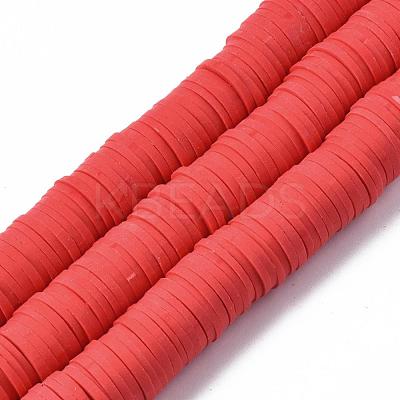 Flat Round Handmade Polymer Clay Beads CLAY-R067-12mm-30-1