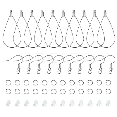 67Pcs 4 Styles 304 Stainless Steel Wire Pendants FIND-FS0002-27-1