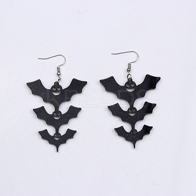 Halloween Bat Acrylic Dangle Earrings FS-WG3D7A4-02-1