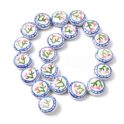 Flower Theme Handmade Porcelain Beads X1-LAMP-D303-06C-02-1