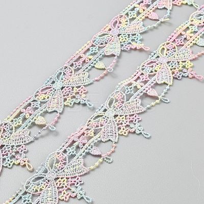 Floral Embroidery Sew on Polyester Ribbon Patches AJEW-WH20048-26A-1