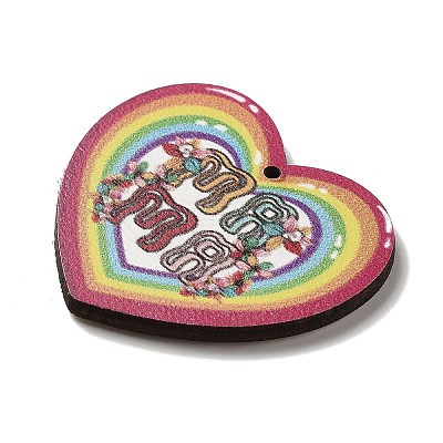Mother's Day Theme Wooden Pendants FIND-Z031-01B-1
