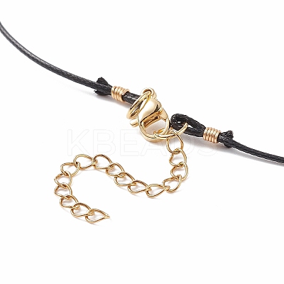 5Pcs 5 Color Lampwork Evil Eye Round Beaded Pendant Necklaces Set with Waxed Polyester Cord for Women NJEW-JN04024-1