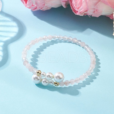 Natural Gemstone Beaded Cuff Bangles BJEW-JB13326-1