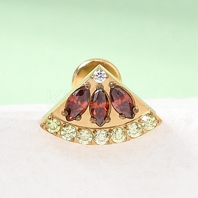 F136 Titanium Pave Cubic Zirconia Fruit Internally Threaded Labrets ME-CBA9828-06A-G-1