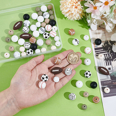 68Pcs 14 Styles Food Grade Eco-Friendly Silicone Beads SIL-GA0001-24B-1