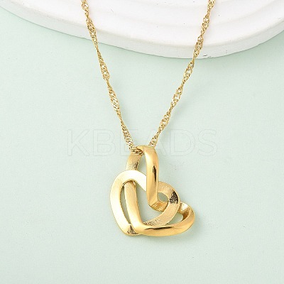 304 Stainless Steel Pendant Necklaces for Women NJEW-U040-02A-G-1