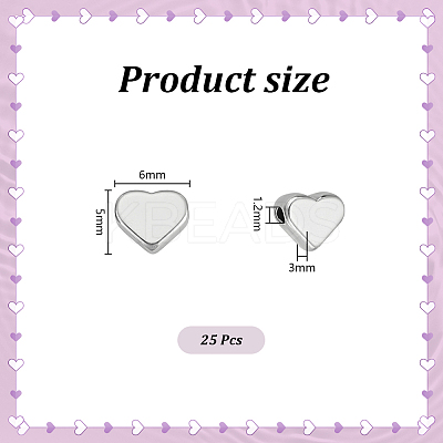 25Pcs 304 Stainless Steel Beads STAS-UN0059-78-1