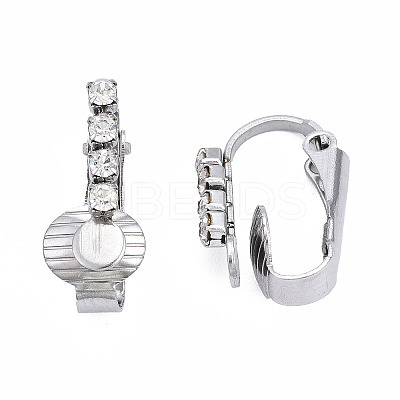 304 Stainless Steel Clip-on Earring Converters Findings LS-STAS-N092-142-1