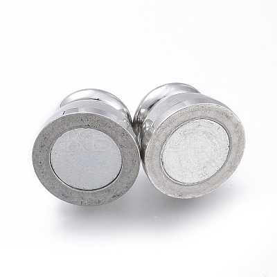 Tarnish Resistant 304 Stainless Steel Magnetic Clasps with Glue-in Ends STAS-D242-19P-1