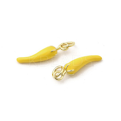 Brass Enamel Pendants KK-K302-24G-03-1