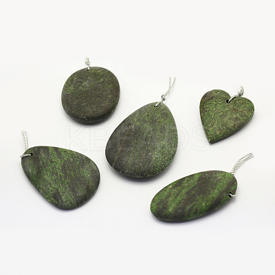 Natural Sinkiang Jade Pendants G-G694-B-08-1