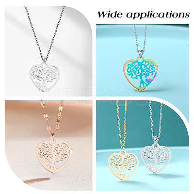 16Pcs 4 Colors 201 Stainless Steel Pendants STAS-DC0002-83-1