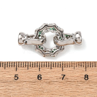 Brass Micro Pave Cubic Zirconia Fold Over Clasps KK-D259-05P-1