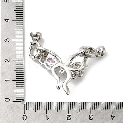 Rack Plating Brass Pave Clear Cubic Zirconia Fold Over Clasps KK-E084-01P-1