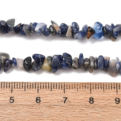 Natural Sodalite Chips Beads Strands X-F024-1