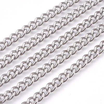 Tarnish Resistant 201 Stainless Steel Curb Chains CHS-L017-22D-1