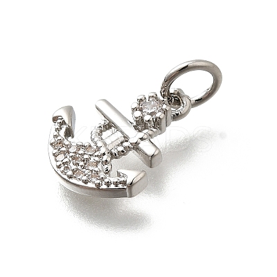 Brass Micro Pave Cubic Zirconia Charms KK-P295-41P-1