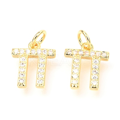 Brass Micro Pave Cubic Zirconia Charms ZIRC-O037-06G-1