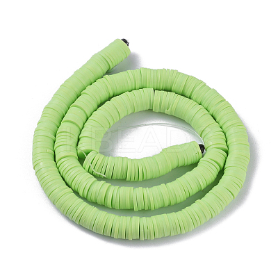 Flat Round Handmade Polymer Clay Beads CLAY-R067-8.0mm-24-1