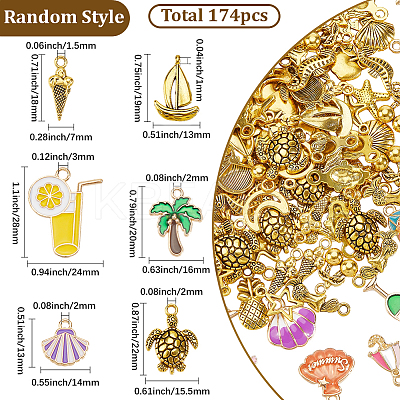 174Pcs Tibetan Style Alloy Pendants TIBEB-SC0001-56-1