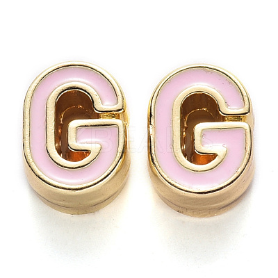 Rack Plating Alloy Enamel Beads X-ENAM-S122-033G-NR-1
