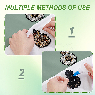 6Pcs 3 Styles Polyester Iron on Cloth Patches PATC-GA0002-01-1
