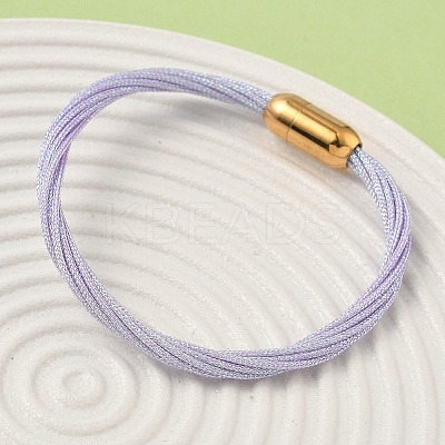 304 Stainless Steel with Polyester Metallic Cord Bracelets for Women BJEW-Z145-01G-27-1