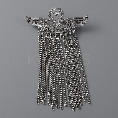 Alloy Eagle Wing with Pentagram Brooch Pin JEWB-WH0030-13C-P-1