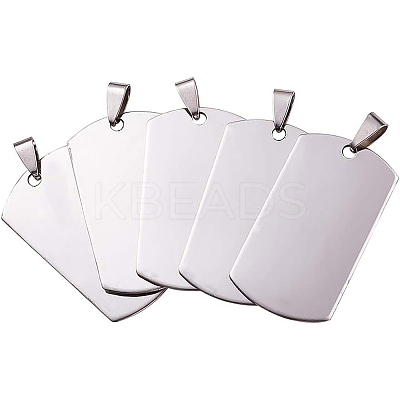 201 Stainless Steel Rectangle Stamping Blank Tag Pendants STAS-BC0002-18P-1