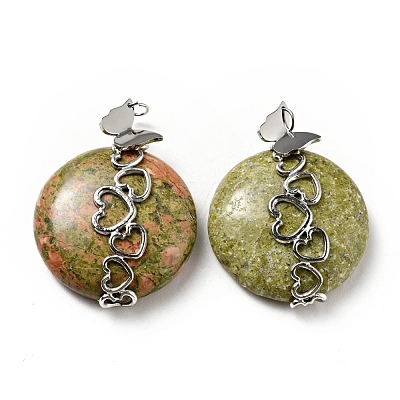 Natural Unakite Pendants G-D473-04P-02-1