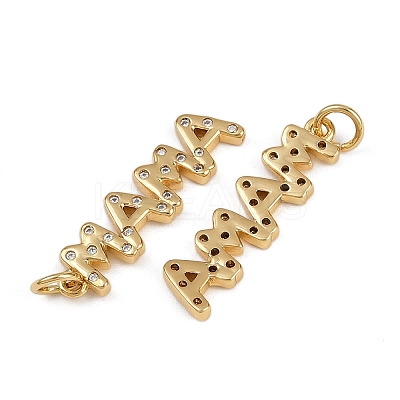 Brass Micro Pave Cubic Zirconia Pendants KK-B150-06G-1
