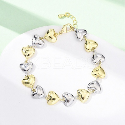 Brass Link Chain Bracelets for Women BJEW-G762-02GP-1