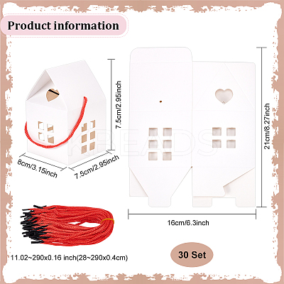 House Shaped Paper Folding Candy Tote Boxes with Hollow Window and Rope Handles CON-WH0092-17A-1